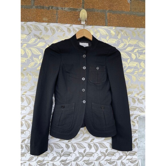 UMA Estnation Black Military Blazer | Dark Academia Stand Collar Jacket 38/4 - Picture 3 of 12